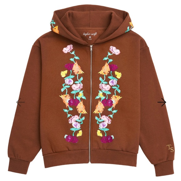 Taylor Swift Tops - BRAND NEW Taylor Swift The Eras Tour Acoustic Piano Brown Zip Up Hoodie